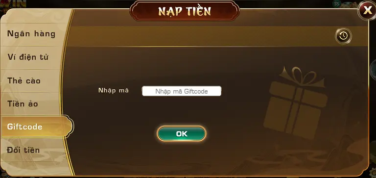 Nạp tiền Iwin bằng giftcode