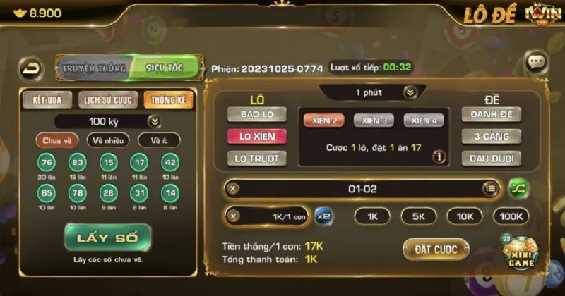 Tỷ lệ trả thưởng lô đề tại Iwin hấp dẫn