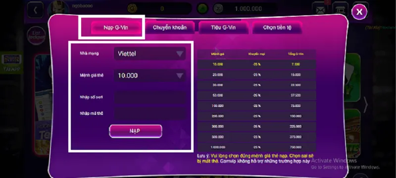 Cổng game có quy trình giao dịch nhanh, thuận tiện