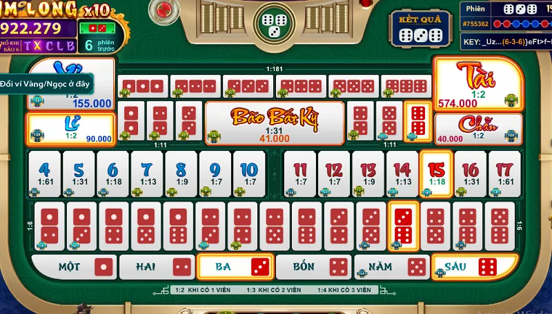 Game có nhiều cửa cược để người chơi tham gia