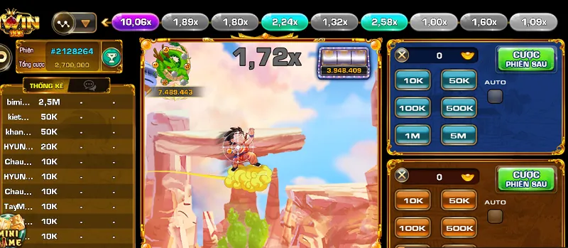 Có 2 cửa đặt cược để bạn lựa chọn trong game