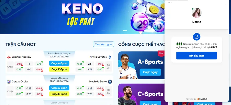 8Live có dịch vụ CSKH vượt trội
