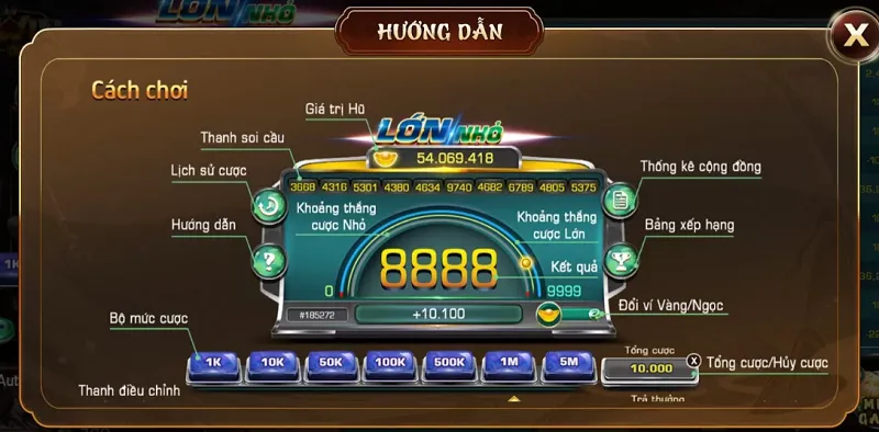 Người chơi có hai lựa chọn đặt cược là Lớn và Nhỏ