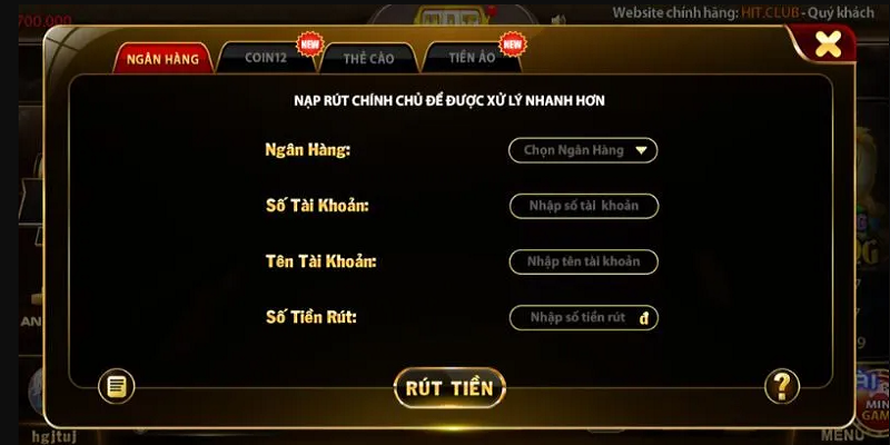Giao dịch rút tiền HitClub
