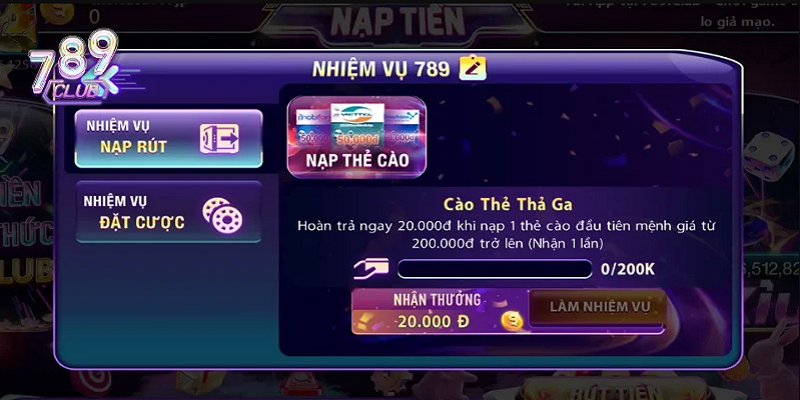 Nạp tiền 789Club là bước quan trọng để trải nghiệm sản phẩm của cổng game